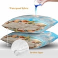 thumbnail image 4 of Throw Pillow Covers 20x20 Inch Set of 2, Nautical Coastal Waterproof Outdoor Pillow Covers, Summer Beach Shell Conch Starfish Blue Decorative Cushion Pillowcases for Couch, Sofa, Bed, Garden, Patio, 4 of 9