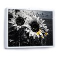 thumbnail image 2 of Designart "Monochrome Sunflower Bloom" Sunflowers Floater Framed Canvas Prints, 2 of 5