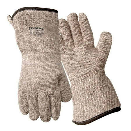 

X-Large Brown Jomac Extra Heavy Weight Terry Cloth Reversible Ambidextrous Heat Resistant Gloves With 4-1/2 Gauntlet Cuff