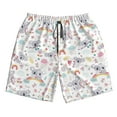 thumbnail image 3 of Uemuo Cute Koala Pattern Men's Swim Trunks Hawaiian Beach Bathing Suit Swimsuits Beach Quick-Dry Shorts with Pockets-Small, 3 of 9