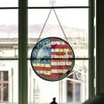 thumbnail image 3 of Classic Christmas Gift - Blue White Red National Flags USA Christmas Stained Glass Hanging Ornament - Twinkling Lights Holiday Tree Decor, Xmas Gift for Mom, Dad, Friends, Family, 3 of 3