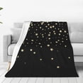 thumbnail image 1 of Fotbe Star Silver Glitter Manta de Franela Acolchonada con Estampado, Súper Suave y Esponjosa, Extra Grande para Sofá, Cama, Uso Todo el Año-40"x30", 1 of 7
