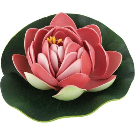 Floating Lotus Flower - uxcell Aquarium Red Green 3.9