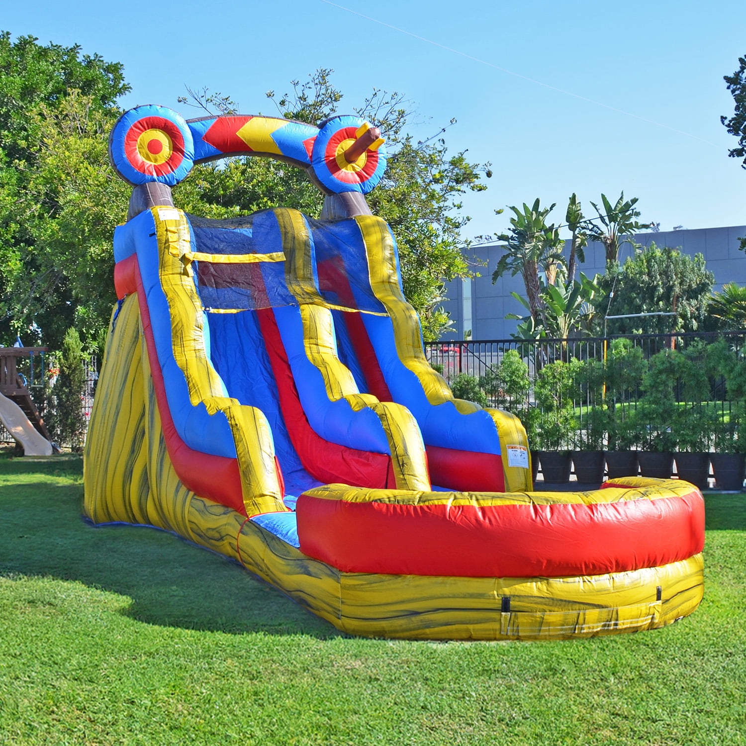 JumpOrange Target 15' ft Commercial Inflatable Water Slide with Splash Pool (with Blower)