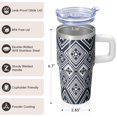 thumbnail image 3 of 20oz Insulated Coffee Tumbler with Lid & Straw - Stainless Steel Double Wall Vacuum Travel Mug, Leakproof Thermal Cup for Hot/Cold Beverages, Bohemian, 3 of 5