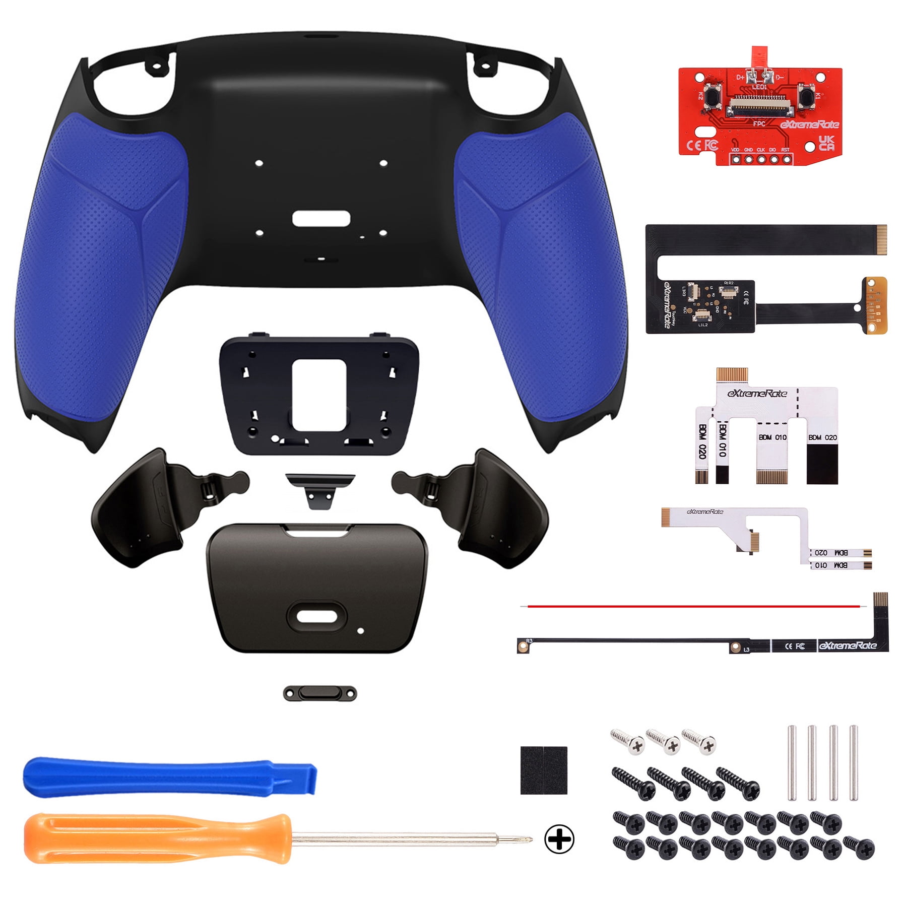 eXtremeRate Blue Rise 2.0 Remap Kit Upgrade Board Back Shell Buttons for PS5 Controller BDM-010/020