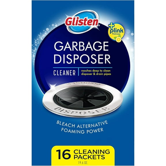 Garbage Disposer Cleaner and Freshener with Foaming Action, Helps Remove Buildup in Drains, Lemon Scent, Made in the USA, 16 Packets