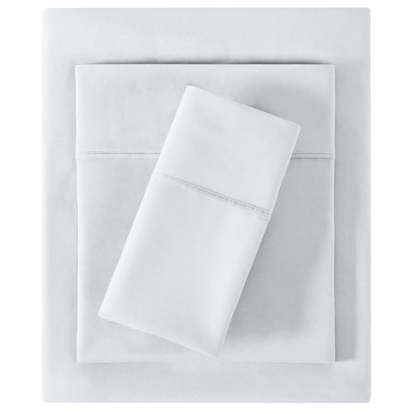 Softan Full Size Sheet Set,Cozy Microfiber Full Bed Fitted Sheet with 15" Deep Pocket & Non-Slip Straps, Double Bedding Sheets & Pillowcases, White