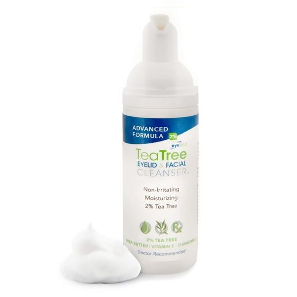 Limpiador EyeEco Advanced con forma de árbol de té para párpados y rostro, 180 ml