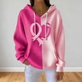 thumbnail image 3 of SwiftWear Women's Breast Cancer Awareness Ribbed Hoodie Pink Ribbon & Football Print Pullover Sweatshirt Soft Knit Cotton Casual Wear with Front Pockets, 3 of 3