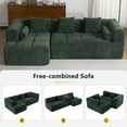 thumbnail image 4 of 101" Sectional Cloud Couch for Living Room, Boneless L Shaped Sofa with 26.4" Deep Seat, Side Pockets and Curved Armrests, No Assembly Required, Green, 4 of 9