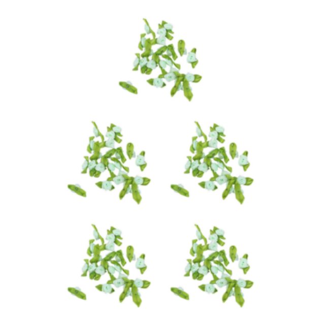 Ruiboury 100pieces Versatile Ribbon Flowers Heads For Craft Projects Let Imagination Wild green 5Set