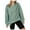 Green, variant on Oversized Sweatshirt for Women Waffle Knit Color Block Crewneck Long Sleeve Casual High Low Pullover Sweatshirts Tops