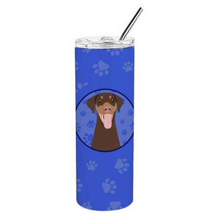 

Caroline s Treasures WDK1044TBL20 Doberman Pinscher Red and Rust Natural Ears Design1 Stainless Steel 20 oz Skinny