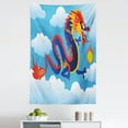 thumbnail image 1 of Dragon Tapestry, Surreal Folk Tale Creature Spitting on Clouds Chinese Cartoon Art, Fabric Wall Hanging Decor for Bedroom Living Room Dorm, 5 Sizes, Sky Blue Orange Indigo, by Ambesonne, 1 of 1