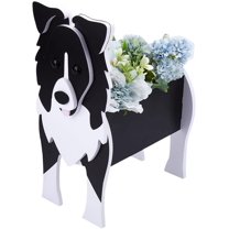 Border Collie Dog Planter Plant Pots Pet Animal Shaped Planter Pots Flower Garden Planter Pot Plant Storage Container PVC