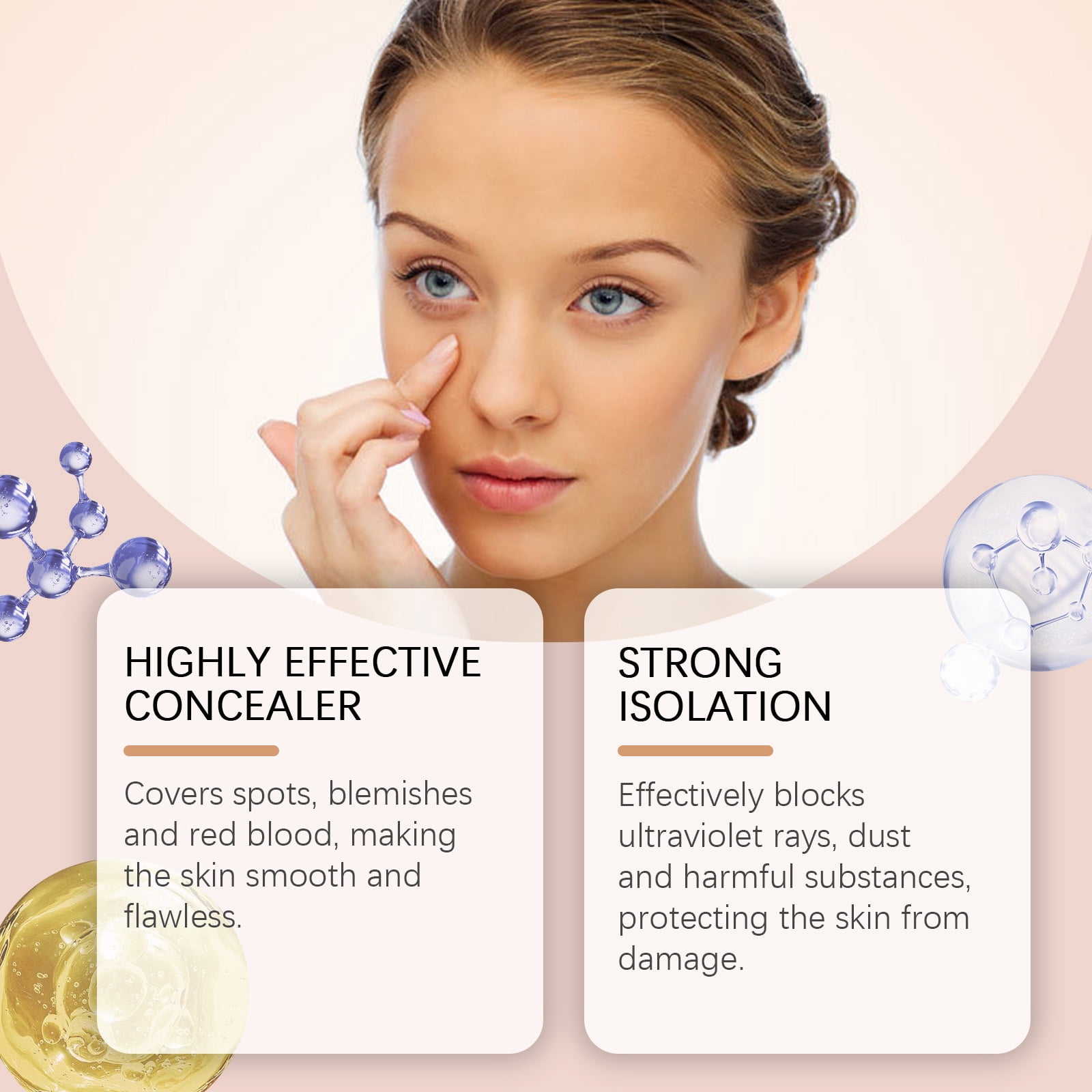 Alvantor 3 in 1 Primer for Face with Moisturizing Color Corrector and Smoothing Makeup Base SPF50, 1.41oz