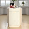 thumbnail image 3 of Jopath 10-Gallon Woodgrain Tilt-Out Trash Can Cabinet with Wave-Textured Drawer and Pull-Out Bin for Living room Bathroom Kitchen White, 3 of 9