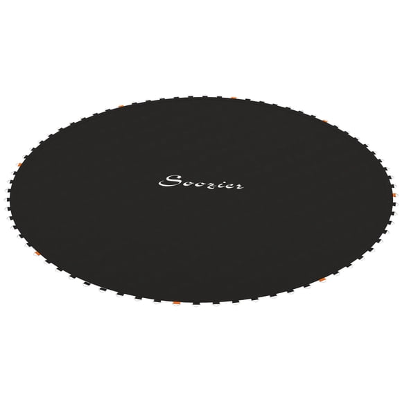 Soozier Trampoline Mat Replacement with Spring Pull Tool and 72 V-Hooks, Fits 12ft Trampoline, Using 5.5" Springs, Black