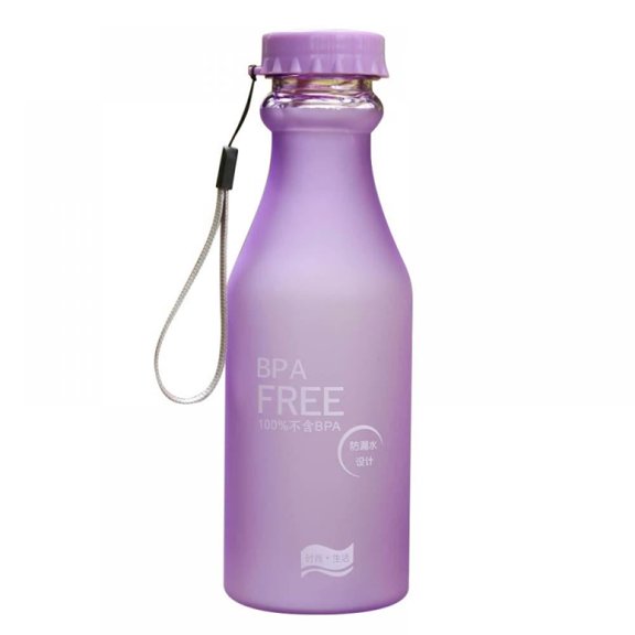Bouteilles d'Eau Transparentes 18oz Hermétiques à Couvercle Vissé, Bouteilles de Soda Portatives en Plastique pour Eau, Lait, Smoothie, Jus et Boisson