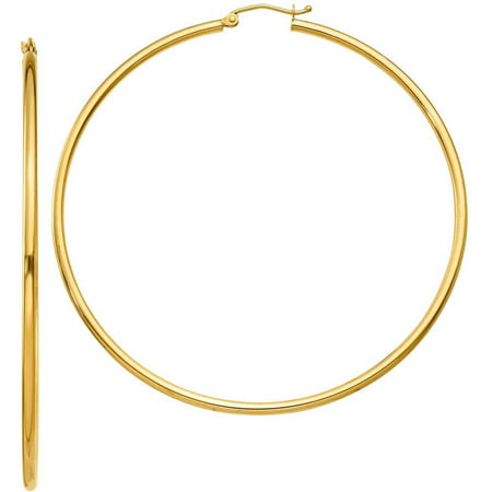 10kt Gold Polished 2.5mm Round Hoop Earrings