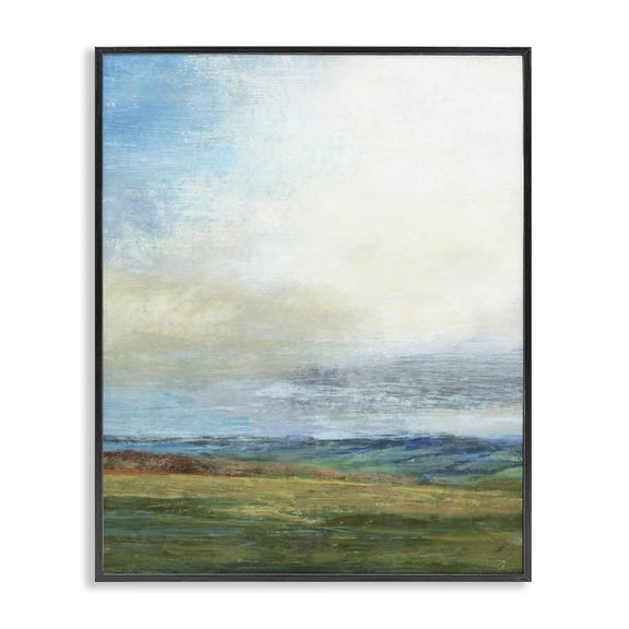 Stupell Industries Contemporary Blue Sky Meadow Landscape Alluring Green Hills Black Framed Giclee Art, 11 x 14, by Suzanne Nicoll