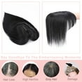 thumbnail image 6 of MY-LADY 100% Remy Human Hair Women Topper Hair Toppers Silk Base Hair Pieces Clip In Hair Topper with 3D Air Bangs 17 Colors 14inch #01 Jet Black, 6 of 8