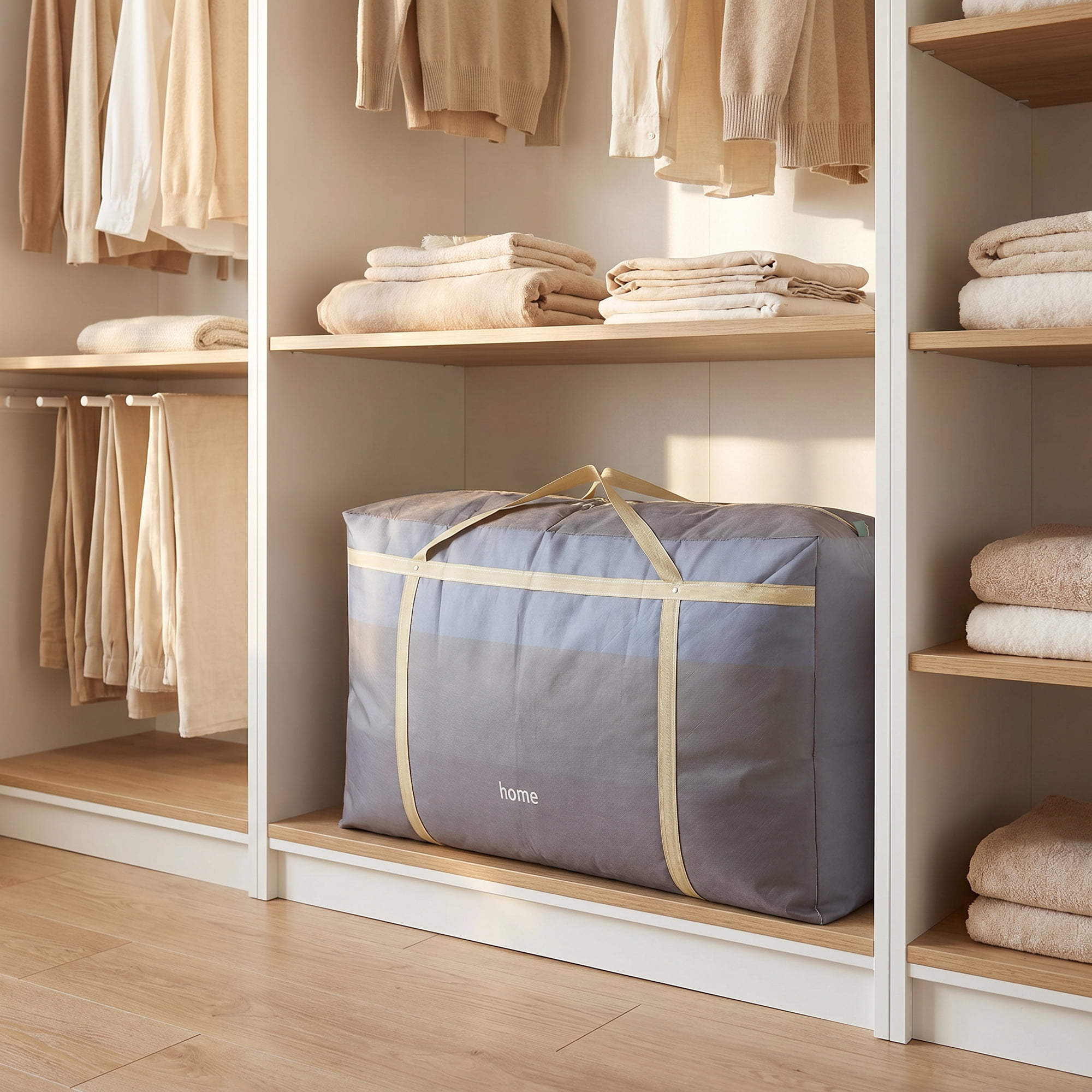 Unique Bargains Non-woven Storage Bag 200L Extra Large Duffel Blue 39.4"x23.6"x12.8"