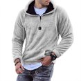 thumbnail image 1 of Sudadera Con Capucha De Manga Larga Para Hombre Escote Suelto Cremallera Color Puro Sudadera Con Capucha Agradable Para La Piel Masculina De Moda Gris Claro S, 1 of 4