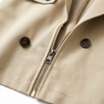 thumbnail image 5 of Men's Trench Coat Notched Lapel Belted Windbreaker Long Jacket Windproof Comfortable Durable Overcoat, L, 5 of 6