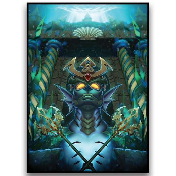 Fantasy North - Merfolk - Heritage Card Backs - 100 Textured Matte TCG Card Sleeves - Fits Magic MTG Commander Pokemon and Other Card Games - Playing Card Sleeves