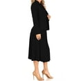 thumbnail image 3 of Moa Collection Women's Two Piece Set Solid Long Sleeve Casual Blazer Relaxed A-Line Midi Skirt, 3 of 7