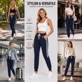 thumbnail image 3 of MLDRA Womens Sweatpants Joggers with Pockets Bottom Lounge Pant Lady Athletic Gym Lounge Pants Side Stripe for Workout Running Navy Blue, 3 of 11