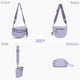 thumbnail image 3 of Bolsa cruzada a cuadros tipo silla de nylon para mujer morada, 3 of 6