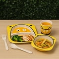 thumbnail image 4 of Domore set 3 vajillas infantiles bambu 5 juegos platos vasos animales niños, 4 of 5