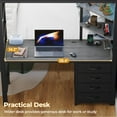 thumbnail image 4 of Afuhokles Twin Over Full Bunk Bed with Desk, Bunk Beds with Charging Station and Led Lights, Storage Drawers and Shelves, Gray, 4 of 9