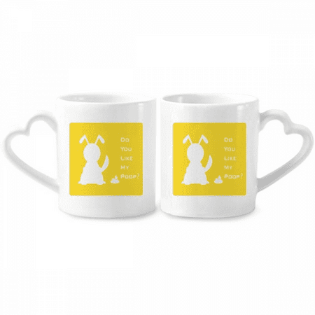 

Playful Pet Dog Likes Poop Couple Porcelain Mug Set Cerac Lover Cup Heart Handle