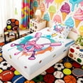 thumbnail image 5 of Erosebridal Drip Rainbow Baseball Twin Sheet Sets, Cute Sport Bedding for Girls, 3-Piece, 1 Flat Sheet, 1 Fitted Sheet and 1 Pillowcase, 5 of 6