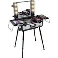 thumbnail image 2 of SHANY Studio ToGo Wheeled Trolley Makeup Case & Organizer with Light - Off White, 2 of 5