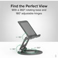 thumbnail image 4 of Plugable Swivel Tablet Stand Holder, 360° Rotating Base Tablet Holder for Phones and Tablets up to 12.9", Adjustable and Foldable iPad Stand for Desk, POS, Kitchen, Drawing (PT-STAND1), 4 of 6
