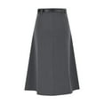 thumbnail image 2 of Women's Long Skirts Elastic Waist Pleated Tartan School Long Skirts Casual Solid Color Skirt with Anti-Exposure Safety Pants A-Line Mid-Length Skirts, 2 of 5