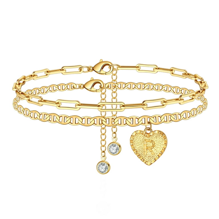 Charming Girl 14k Gold Filled Heart Charm Bracelet