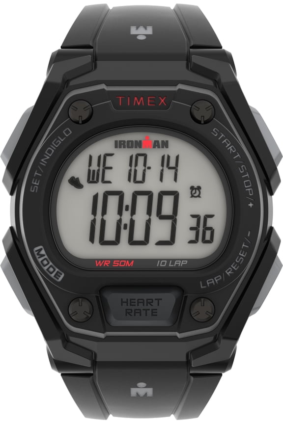 Men's Ironman Classic 43mm Watch - Black Strap with Red Accents