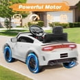thumbnail image 6 of Dodge Electric Ride on Cars for Kids, 12V Licensed Dodge Charger SRT Hellcat Powered Ride On Toys with Parent Remote Control, Electric Car for Girls Boys 3-5 w/Music Player/LED Lights, White, 6 of 9