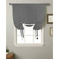 thumbnail image 2 of Black White Striped Tie Up Curtains for Window, Farmhouse Geometric Horizontal Lines Stripes Thermal Insulted Balloon Shade Adjustable Rod Pocket Curtains Valance for Kitchen Bathroom Café 42 x 63, 2 of 7