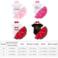 thumbnail image 4 of FYMNSI Baby Girl Toddler Kids 1/2 1st 2nd Birthday Cake Smash Outfit Short Sleeve Romper Tutu Skirt Bowknot Headband 3pcs Set 6 Months Black Hot Pink, 4 of 7
