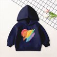 thumbnail image 2 of KPOPLK Boys Fashion Hoodies Kids Long Sleeve Hooded Sweatshirts Fall Winter Pullover Top Navy Size 18-24 Months, 2 of 7