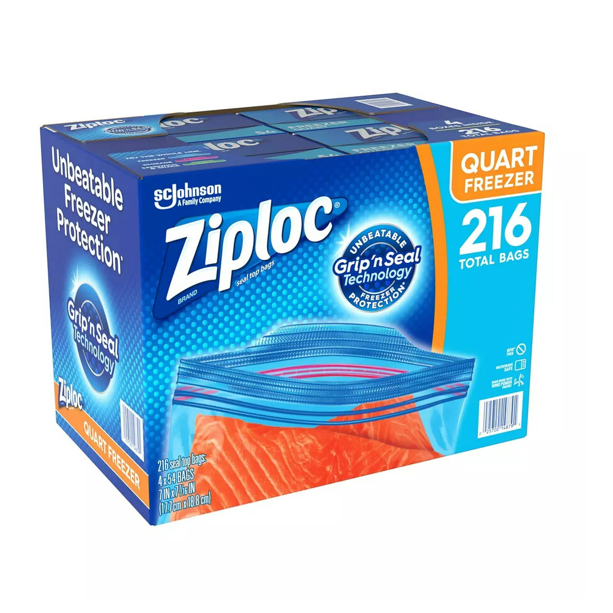 さな　２０袋 Ziploc Quart Freezer Bags, 216 ct. - Walmart.ca