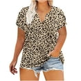 thumbnail image 6 of Womens Plus Size,Women Shirts Short Sleeve Loose Plus Size Tee Tops V-Neck Tunic Blouse, 6 of 7