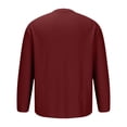thumbnail image 5 of ZCFZJW Big and Tall Sweatshirts for Men Fall Winter Long Sleeve Crewneck Basic Workout Tees Shirt Casual Solid Color Pullover Tops Wine XL, 5 of 6